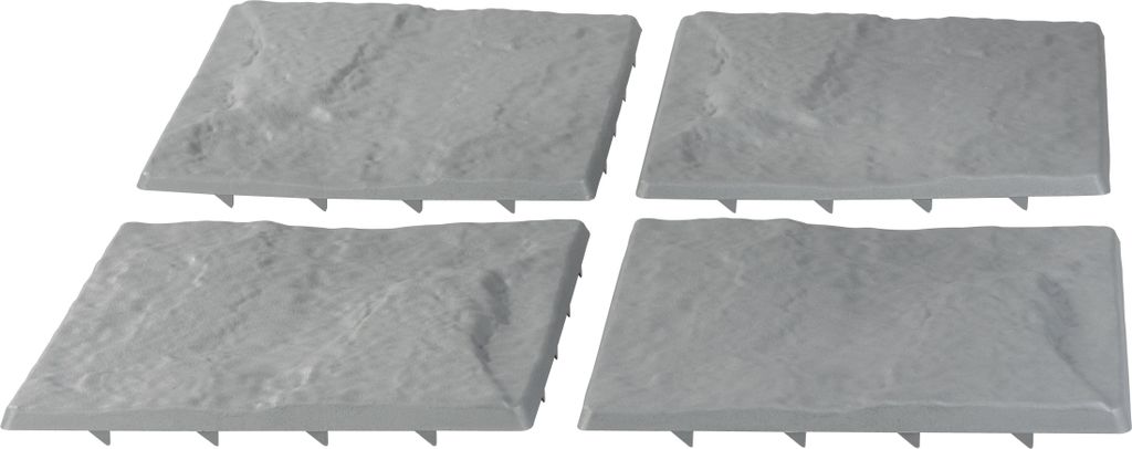 Set 4 Gartenwege mit Steinoptik, PP, 30x30 cm, Farbe grau