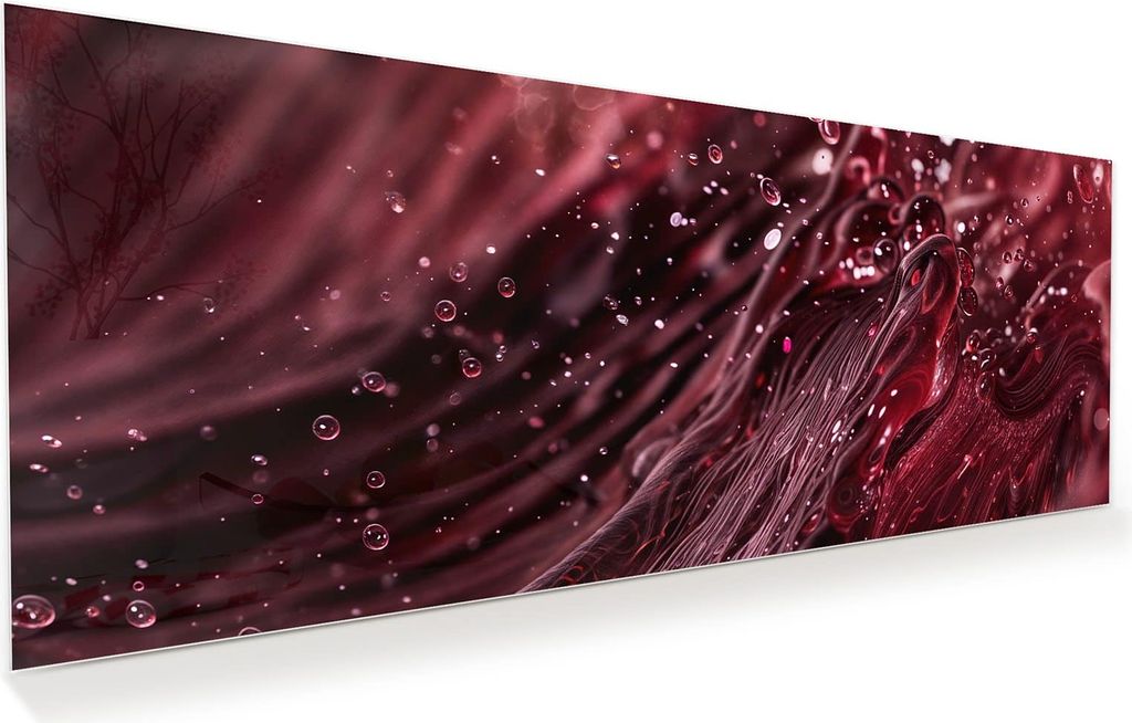 Glasbild 125x50cm in XXL für Wohnzimmer, Schlafzimmer Motiv Wirbelnde Flüssigkeit