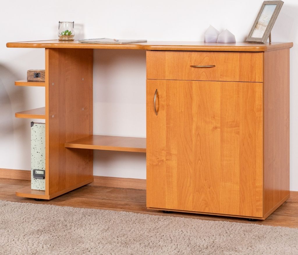 Schreibtisch Rosario 19, Farbe: Erle - 75 x 124 x 51 cm (H Produktbild 