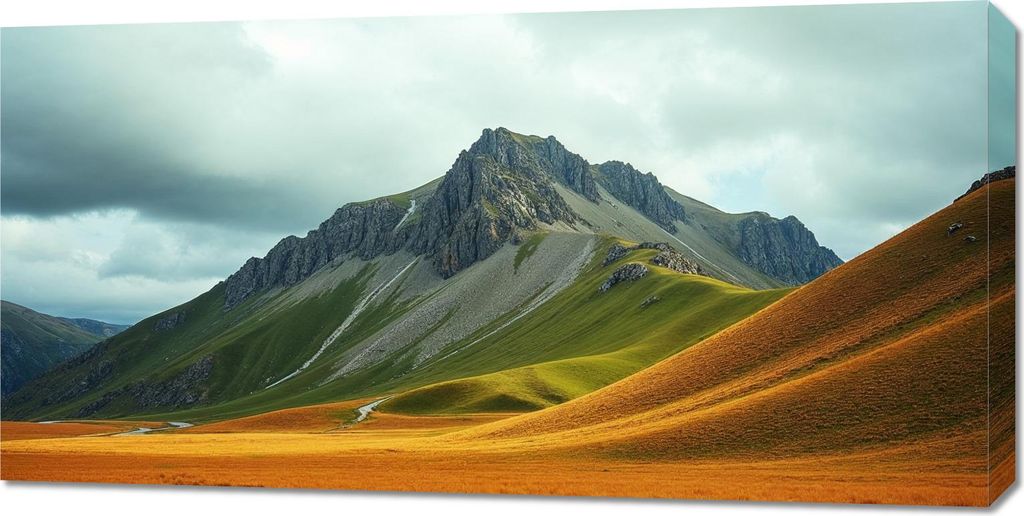 Bild 100x50cm auf Leinwand für Wohnzimmer Schlafzimmer Panorama Berge 2