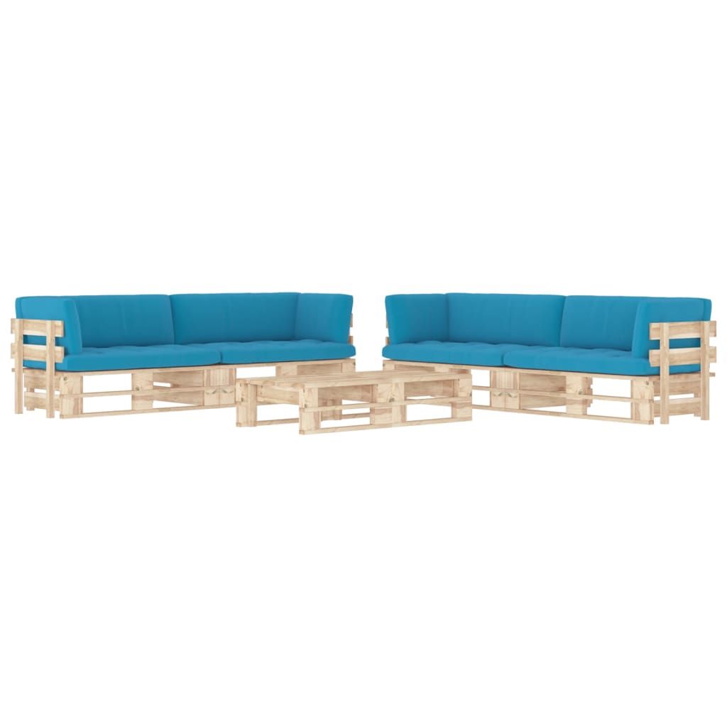 The Living Store 6-tlg. Paletten-Lounge-Set mit Kissen Imprägniertes Kiefernholz