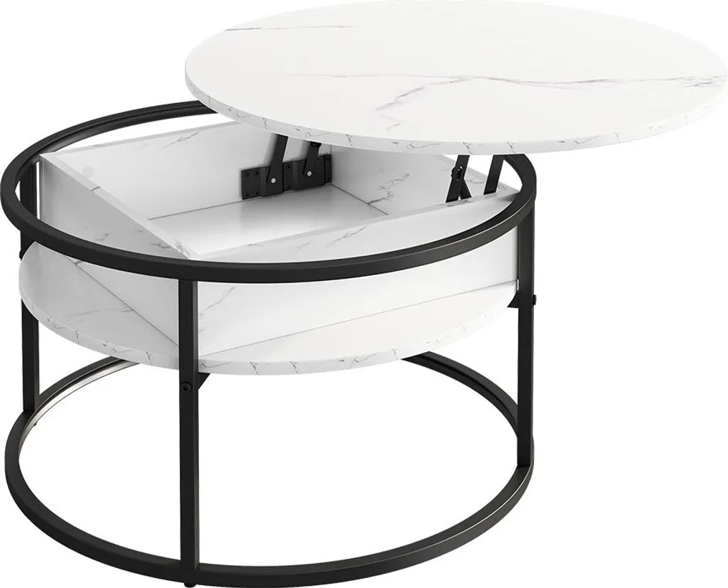 Tavolino Vicco Marlo 77 cm Marmo Bianco - Salotto Funzionale e Moderno