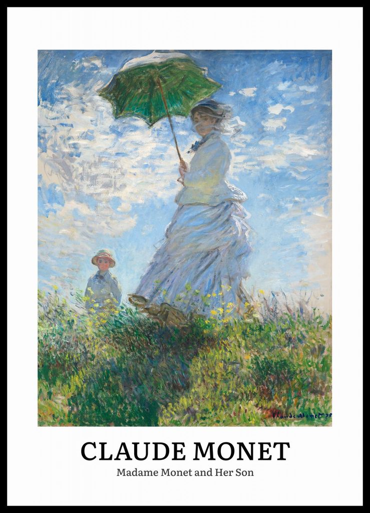 Plakat 50x70cm Design Madame Monet, Monet Vintage für das Wohnzimmer