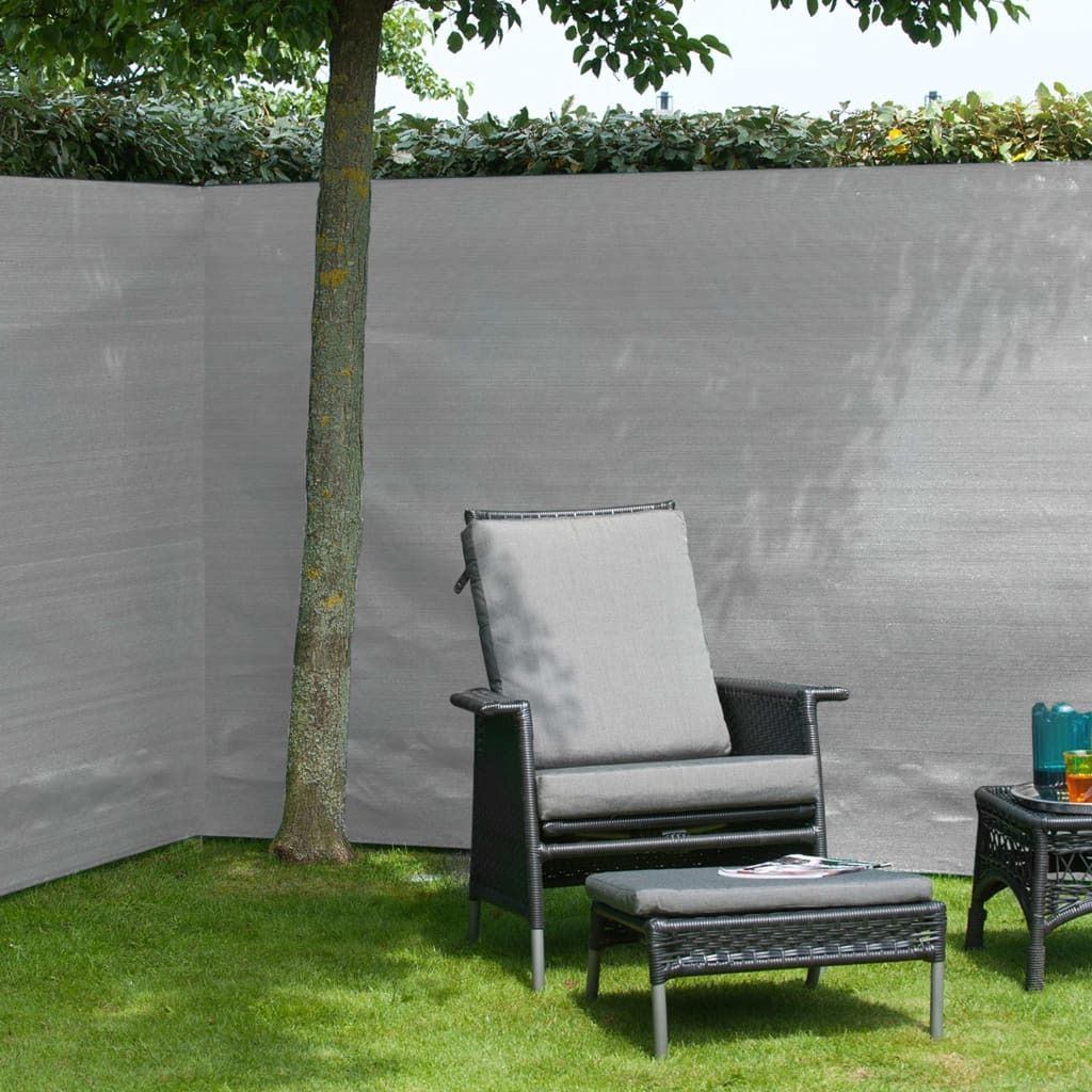 Nature Garten-Sichtschutz Zaunblende PE 1,5×5 m Grau