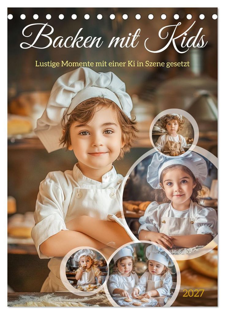 Backen mit Kids (Tischkalender 2027 DIN A5 hoch), CALVENDO Monatskalender
