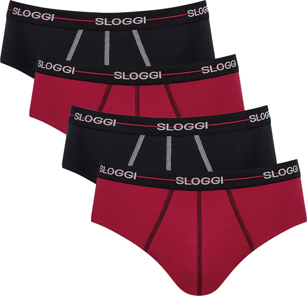 sloggi 4er Pack Start Midi Slip / Unterhose Extra weiches Taillenband, gedoppelte Verarbeitung im Schrittbereich, Lässiges Design