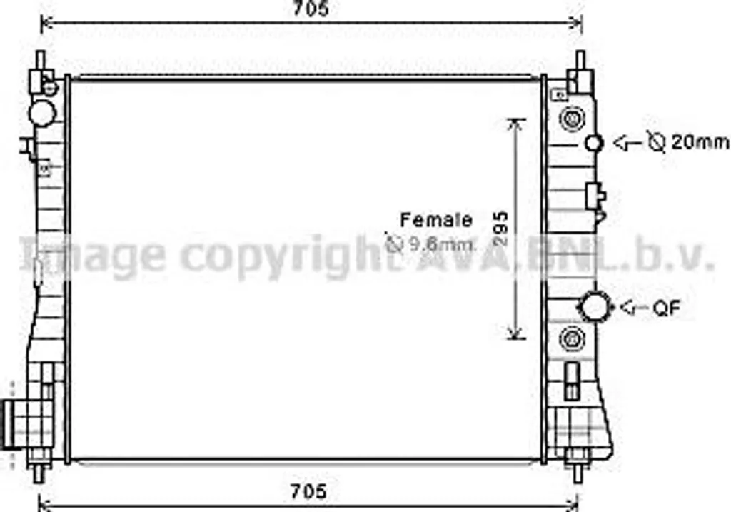 Radiateur de refroidissement moteur compatible Opel Mokka et Trax OL2655