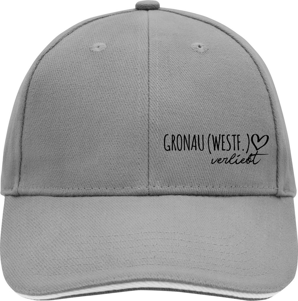 Huuraa Cappy Mütze Gronau (Westf.) verliebt Dark Grey/White Baumwolle 6-Panel Kappe Geschenkidee