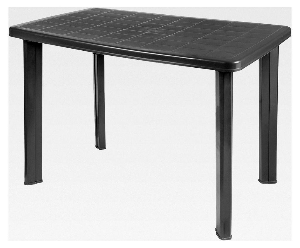 Gartentisch aus Kunststoff 100 x 72 cm - anthrazit - rechteckiger Campingtisch im klassischen Design - Balkontisch Terrassentisch für den Außenbe...