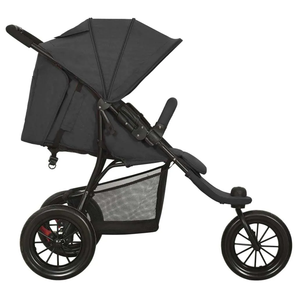 Poussette Canne Anthracite Châssis Acier Compacte et Légère - vidaXL - 5