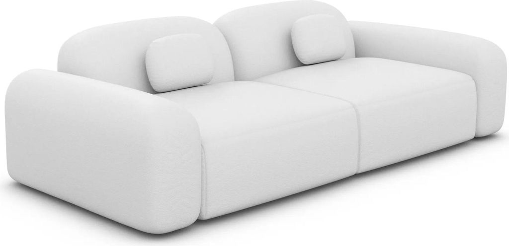 Echtleder 2-Sitzer Couch Nuvia Weiß