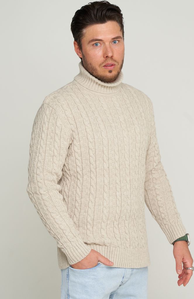 CARISMA Herren Strickpullover CRMUS Grobstrick Zopf-Muster