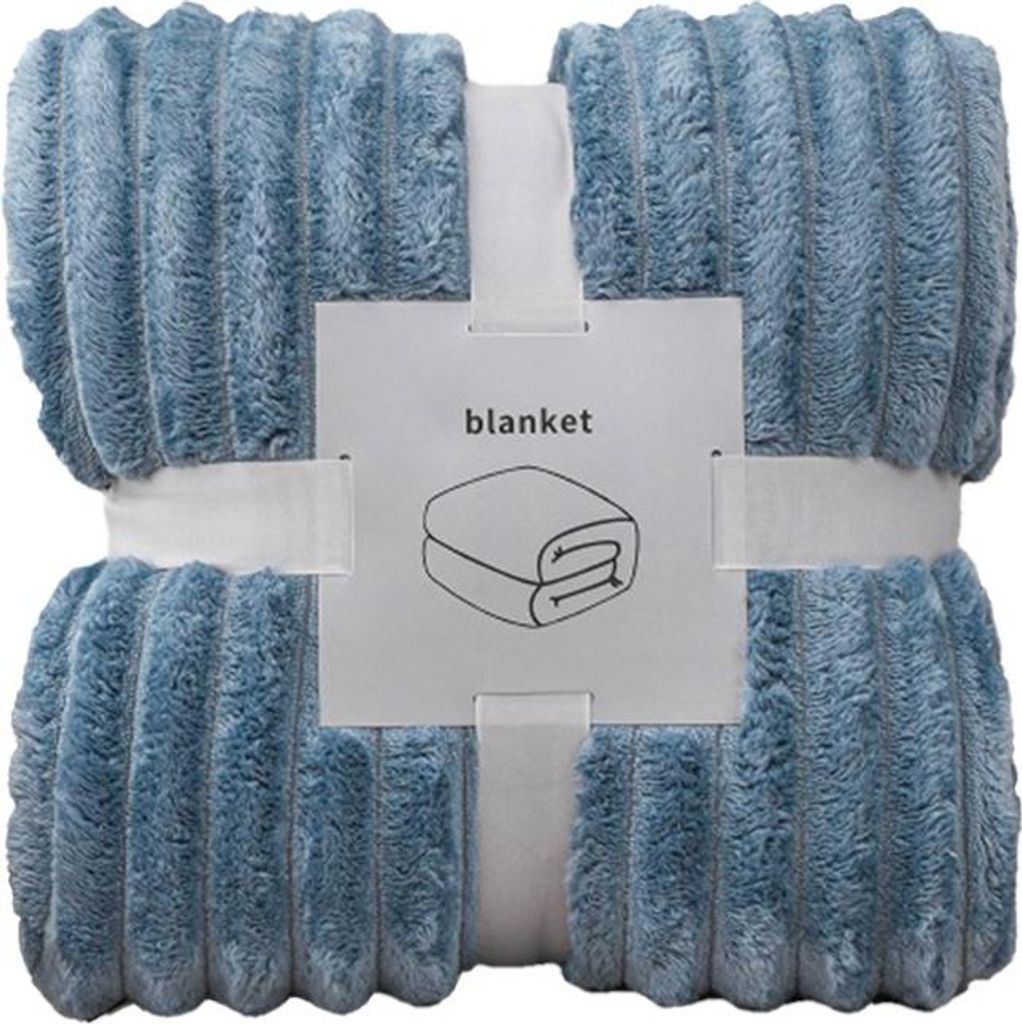 INF Weiche blaue Flanell-Fleece Decke - Warm, leicht & atmungsaktiv