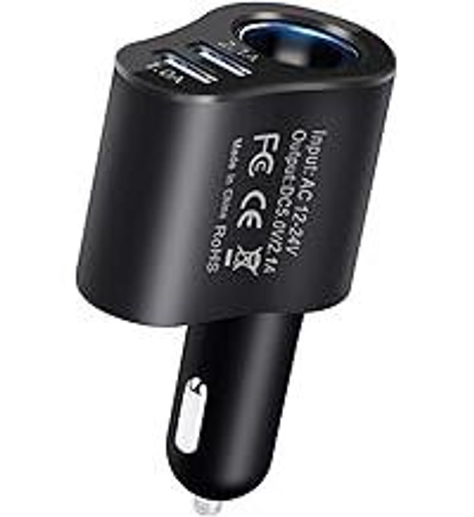 3 in 1 Adapter Auto Zigarettenanzünder USB Verteiler 12V KFZ Ladegerät, Auto Zigarettenanzünder Verteiler 12V/24V DC 120W mit Dual USB Port für...