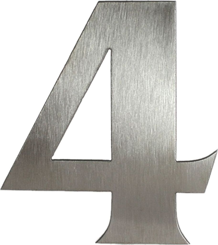 Hausnummer France aus Edelstahl, Holz oder Schiefer (Material: Edelstahl, Variante: 4) Material: Edelstahl Variante: 4