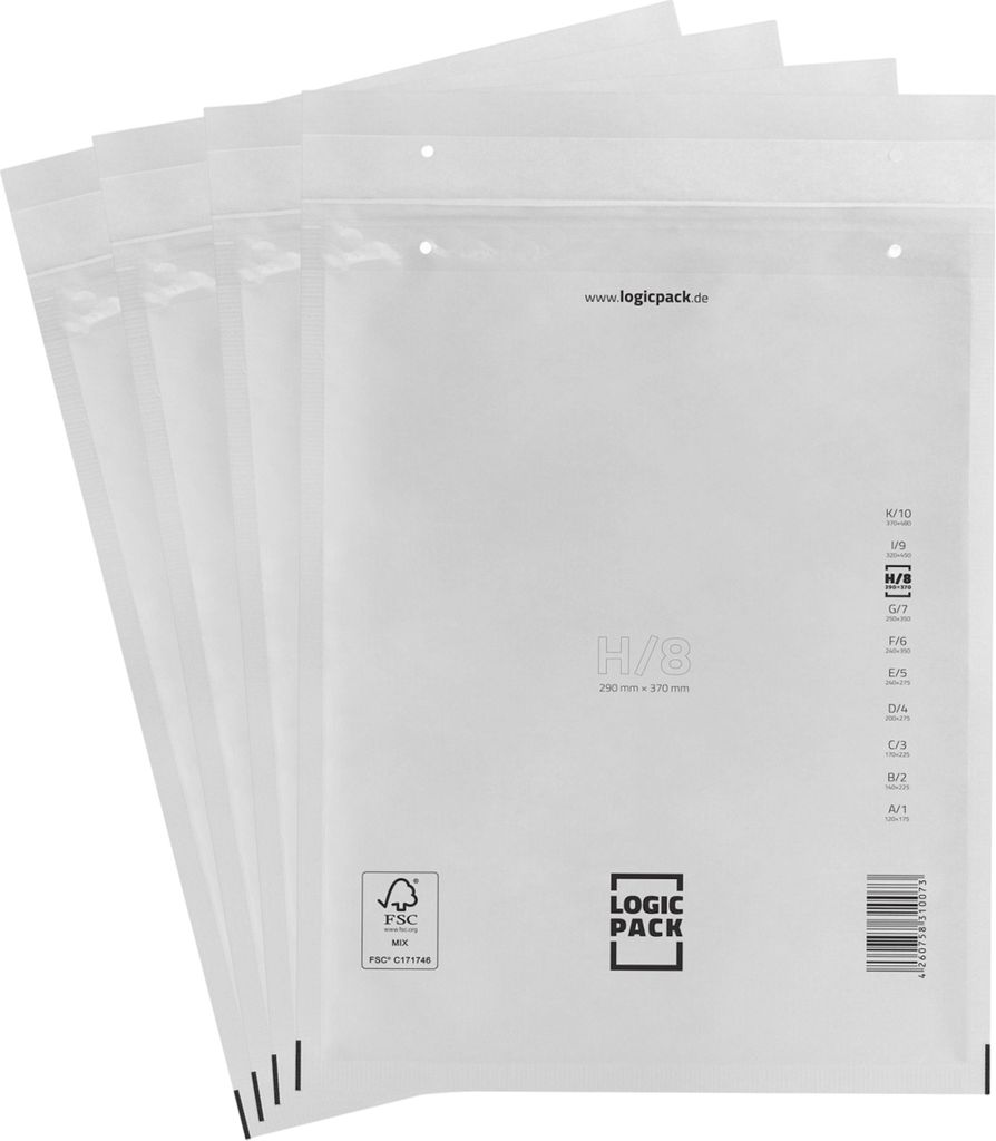LOGIC PACK 10 Luftpolsterumschläge Versandtaschen H8 290 x Produktbild 