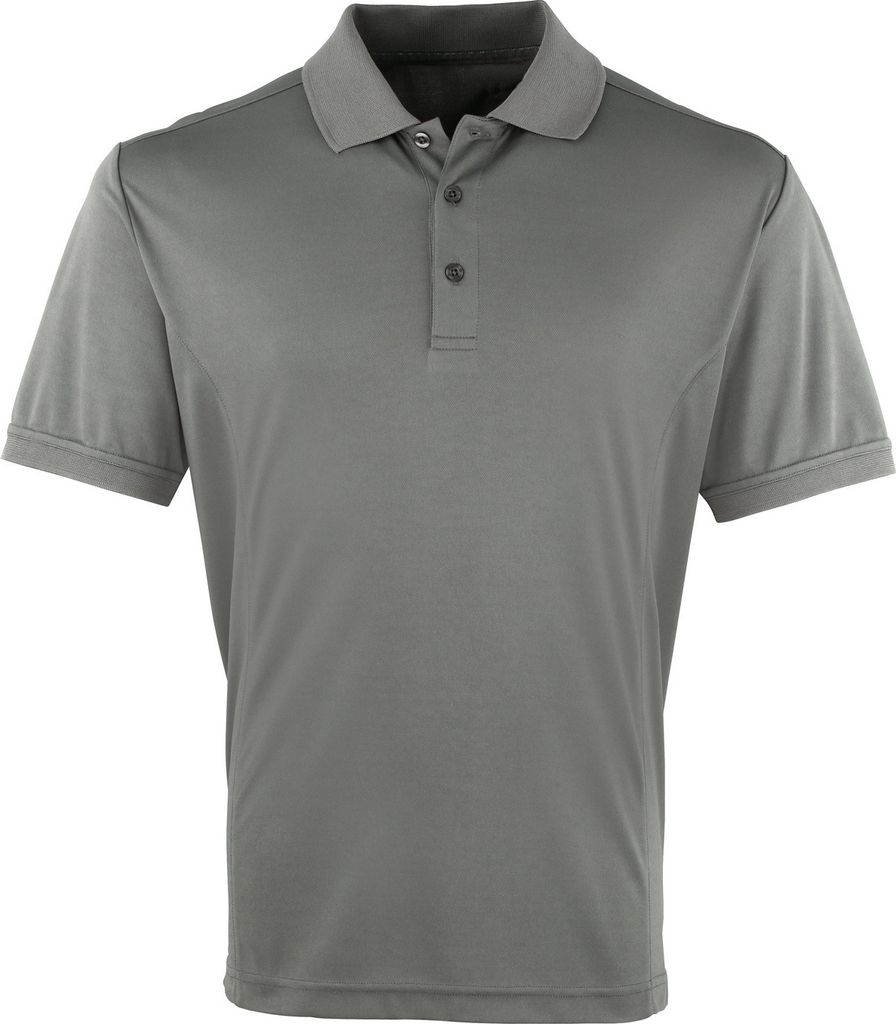 Premier - "Coolchecker" Poloshirt für Herren kurzärmlig RW4401 (3XL) (Dunkelgrau)