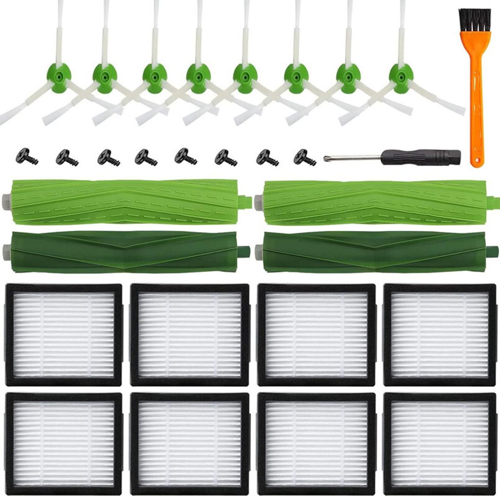 Ersatzteile kompatibel für iRobot Roomba E&i&j Serie i7 j7 i3 i4 i7+ Plus i3+ i4 i4+ i6 i6+ i8 i8+ E5 E6 j7+ Plus, Multi-Surface Gummibürste, Hig...