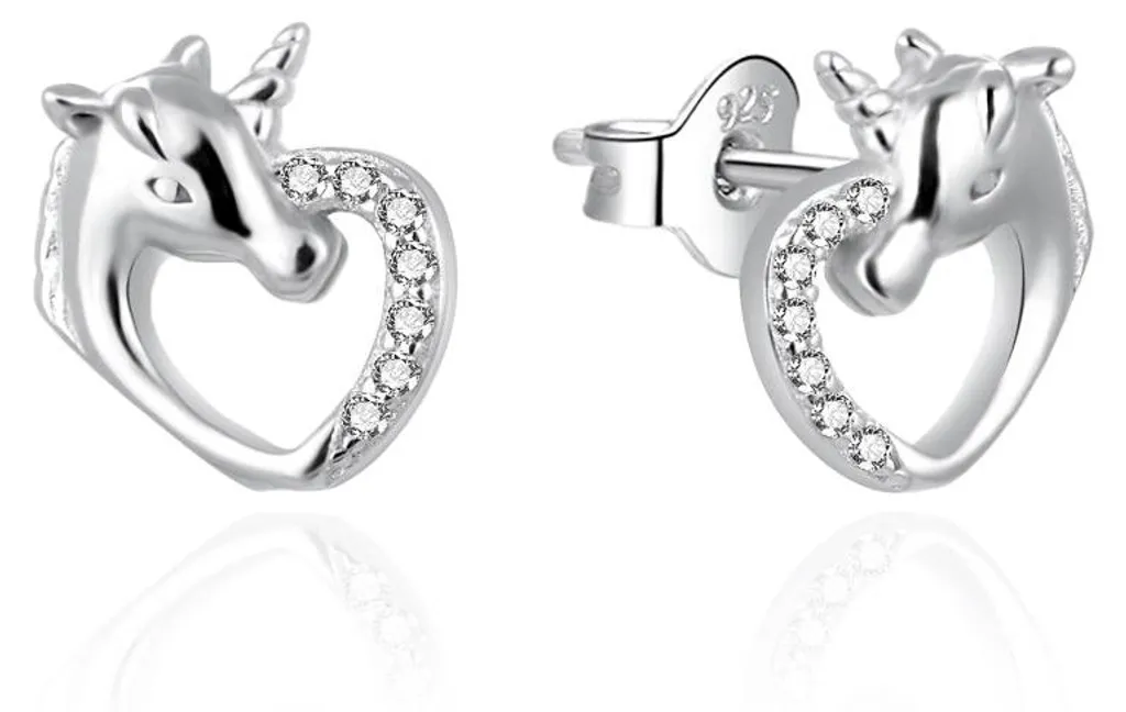 Boucles d'oreilles argent licorne AGT-ED013PW pour petite fille