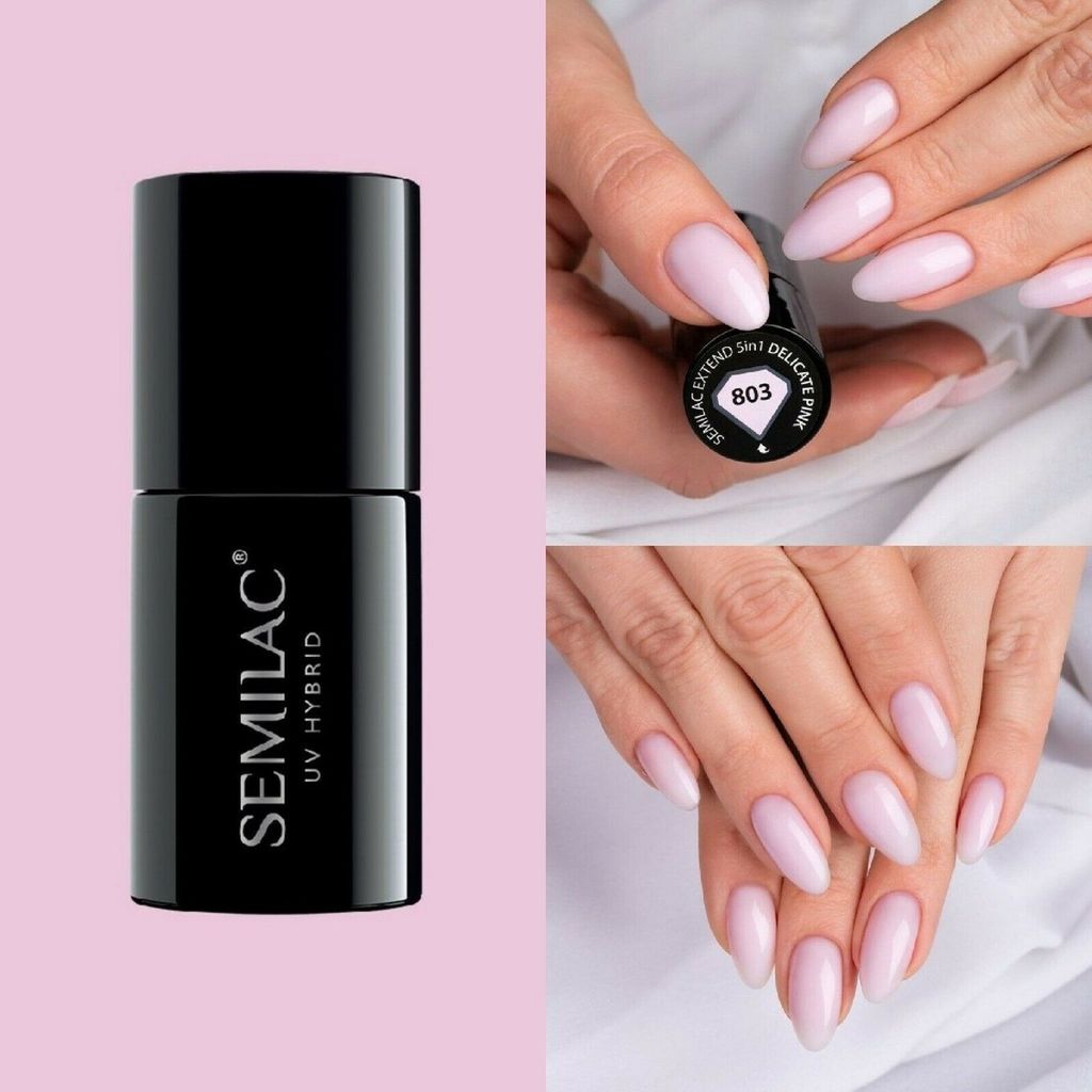 Semilac Extend UV Nail Polish 5in1 Delicate Pink 7ml