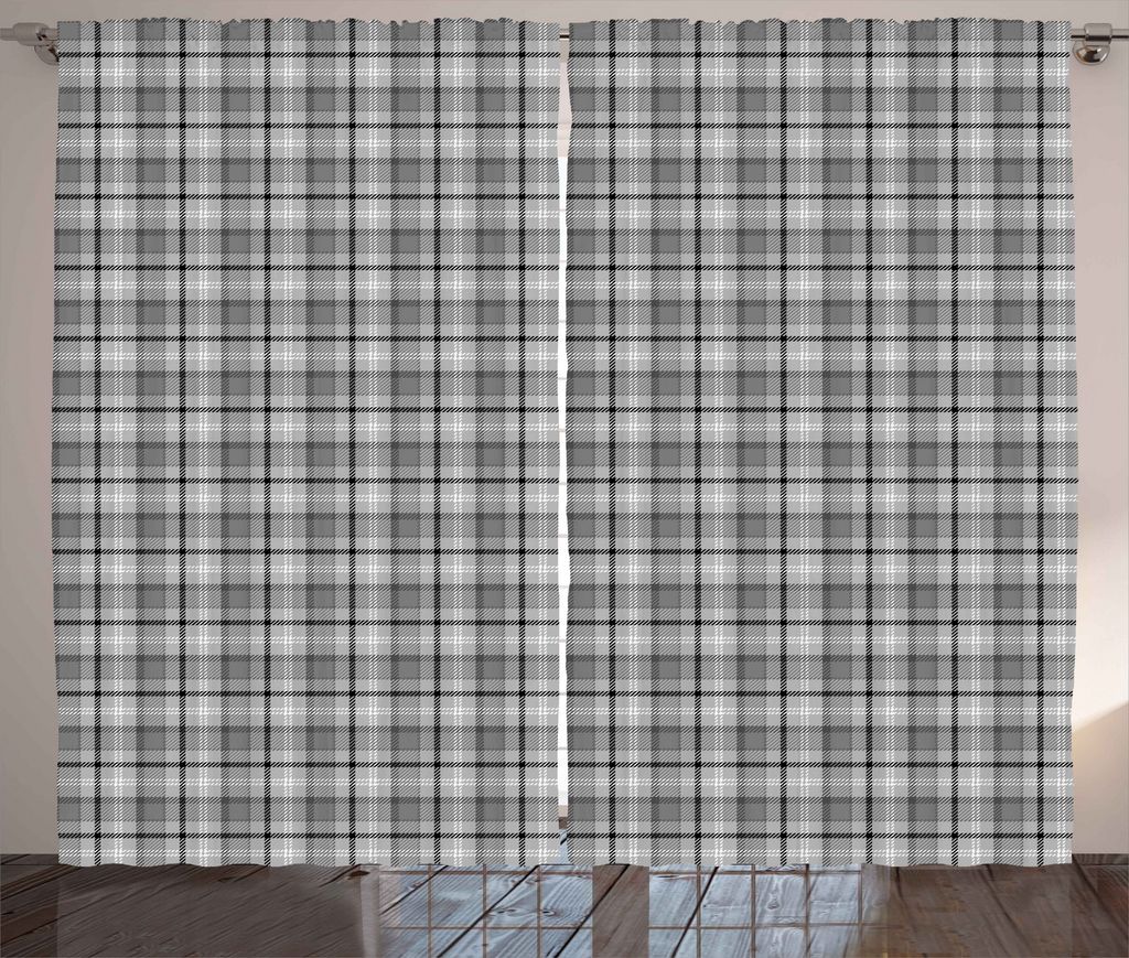 ABAKUHAUS Ethnisch Rustikaler Vorhang, Gälisches Kulturmuster, Wohnzimmer Universalband Gardinen mit Schlaufen und Haken, 280 x 225 cm, Anthrazit ...