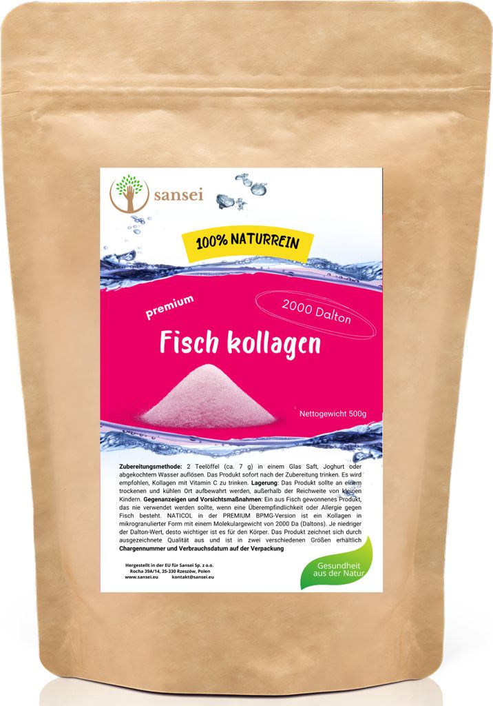 SANSEI Kolagen rybi w proszku Kolagen PREMIUM 2000 Dalton - Zdjęcie produktu 4