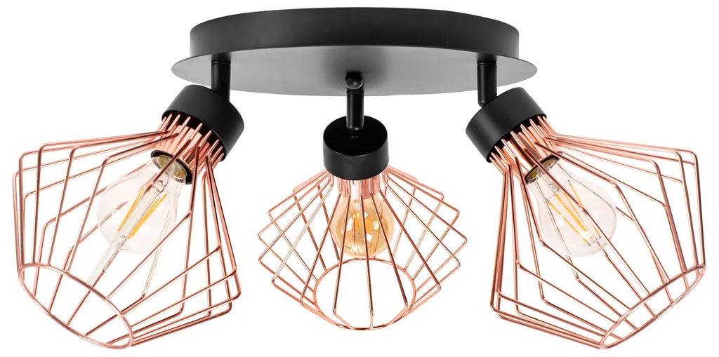 Lampada da Soffitto tooLight App536-3C Black | Plafoniera Design Industriale E27