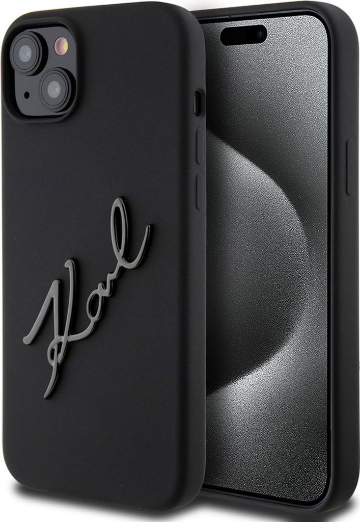 Karl Lagerfeld iPhone 15 Plus & iPhone 14 Plus Back cover case - Karl script logo - Black