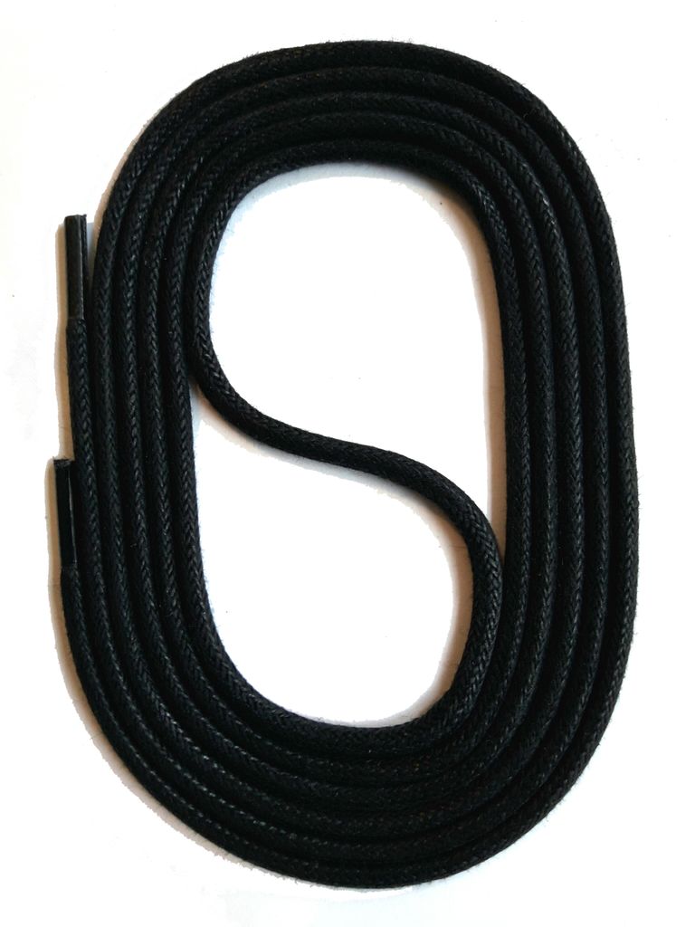SNORS gewachste Schnürsenkel rund - SCHWARZ - 3mm - 150cm