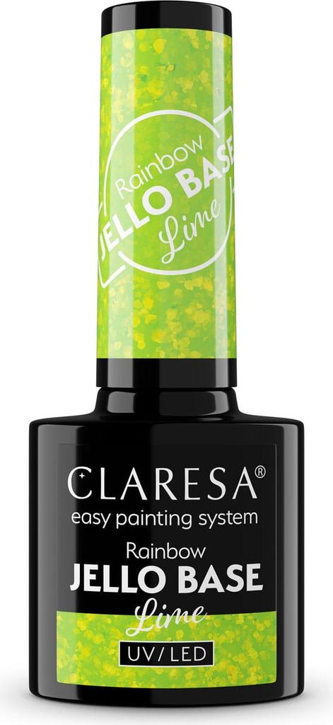 Claresa Rainbow Jello Base Lime - limettengrün mit Folienstücken / 5558