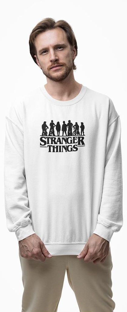 D&B Design Uni Pullover SWMO00082 Stranger Things Weiß-Größe M