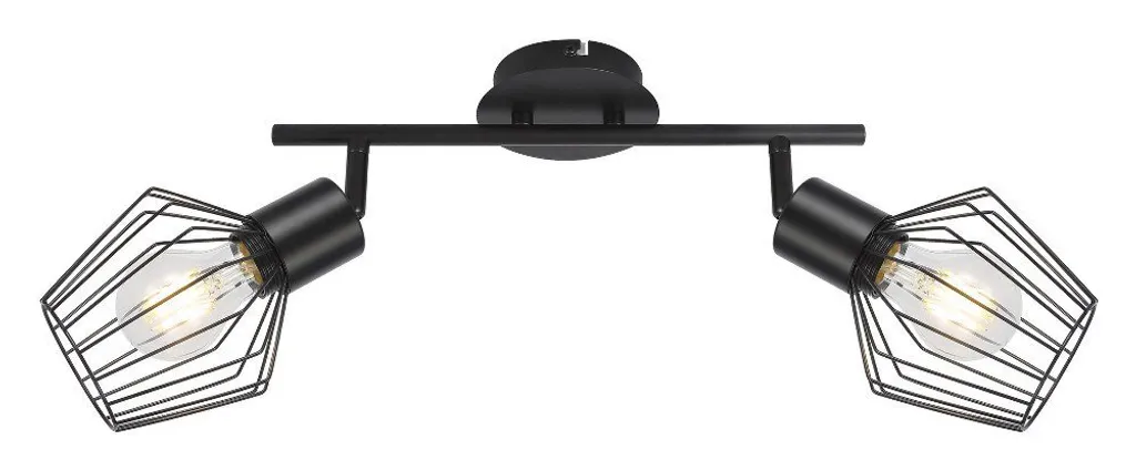 Luminaire design noir 2 sources E27 Belano 3535 - Style Noir Industriel - 4