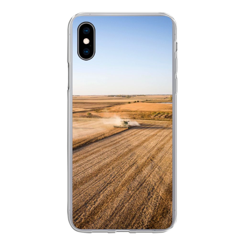 MuchoWow Handyhülle Schutzhülle Hülle für iPhone Xs Feld - Bauernhof - Traktor - Landwirt - Landleben Silikon Softcase Handy Hülle - Handyta...