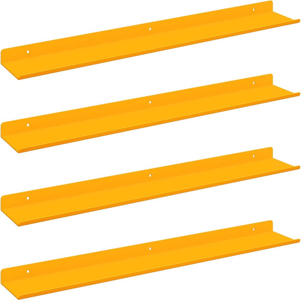Schwebendes Regal 4 pcs Senfgelb 60 x 8,5 x 2,5 cm Stahl