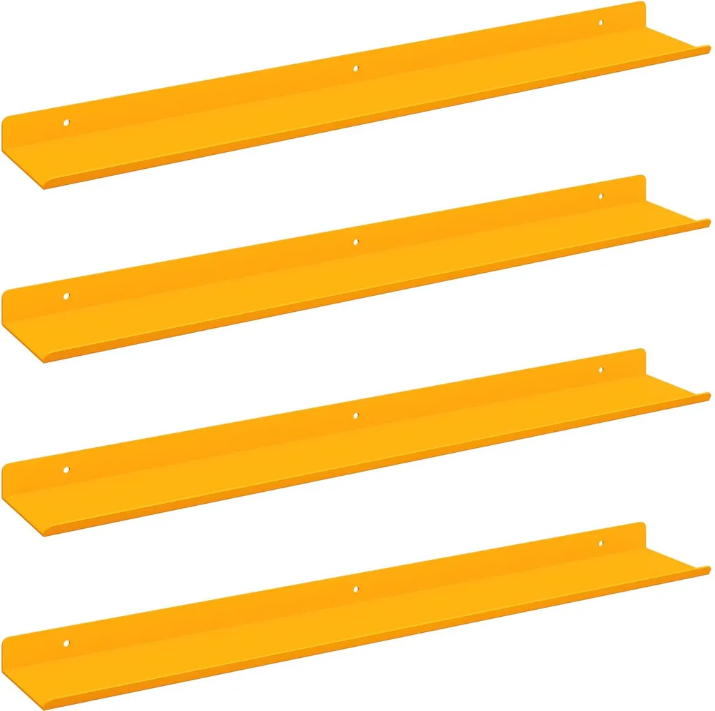 vidaXL Mensole Sospese Giallo Senape - Set da 4 Pezzi 60cm - 1