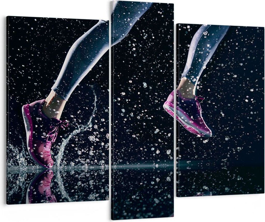 Bild auf Leinwand - Leinwandbild - Laufen Lifestyle Leichtathletik Schuhe - 95x80cm - Wand Bild - Wanddeko - Leinwanddruck - Bilder - Kunstdruck - ...