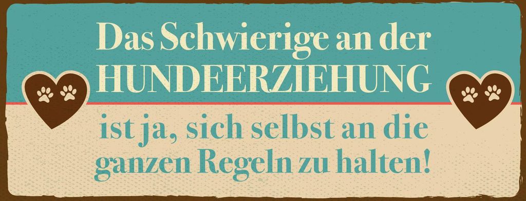vianmo Holzschild 10x27 cm Hundeerziehungsregeln