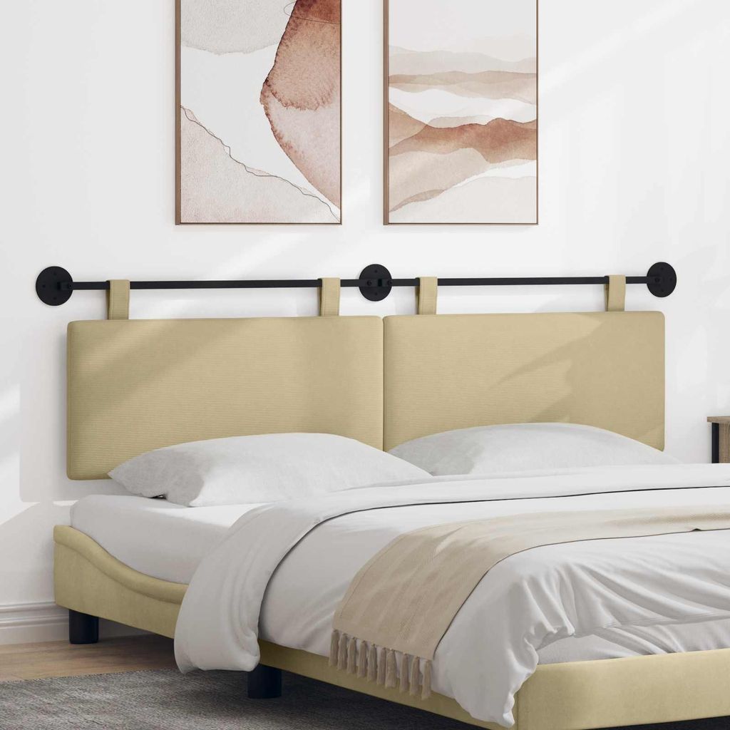 Hängevorderseite - VIDAXL - Bettkopfteil - Uni Hellgrün-Grau 170 x 55 x 5 cm Cordstoff