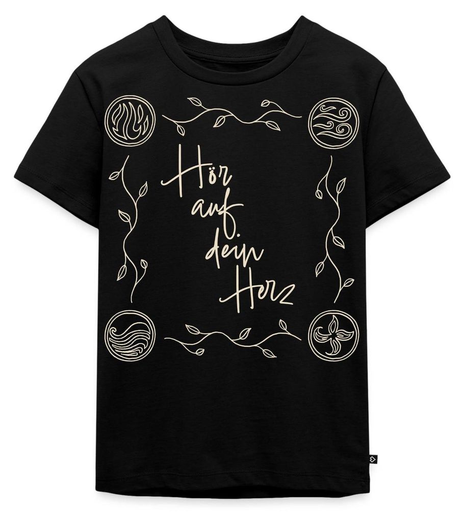 Spreadshirt Ein Mädchen Namens Willow Hör Auf Dein Herz Kinder Premium T-Shirt, 110/116 (4 Jahre), Schwarz