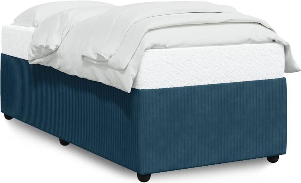 vidaXL Bettgestell Blau 100x200 cm Samt