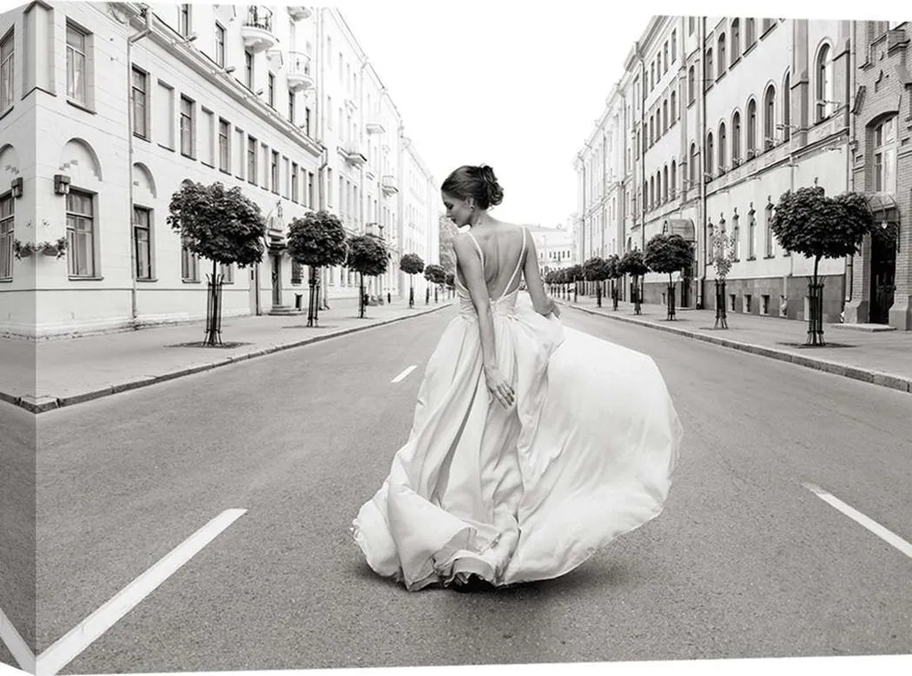 Tableau Toile XXL 100x70 cm Walking Down a Road - Impression Premium