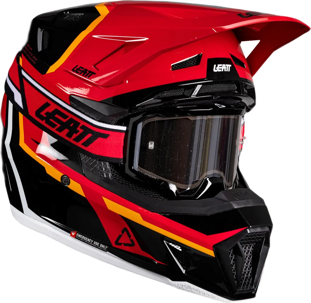 Casque moto cross Leatt 7.5 rouge et noir avec technologie Turbine 360