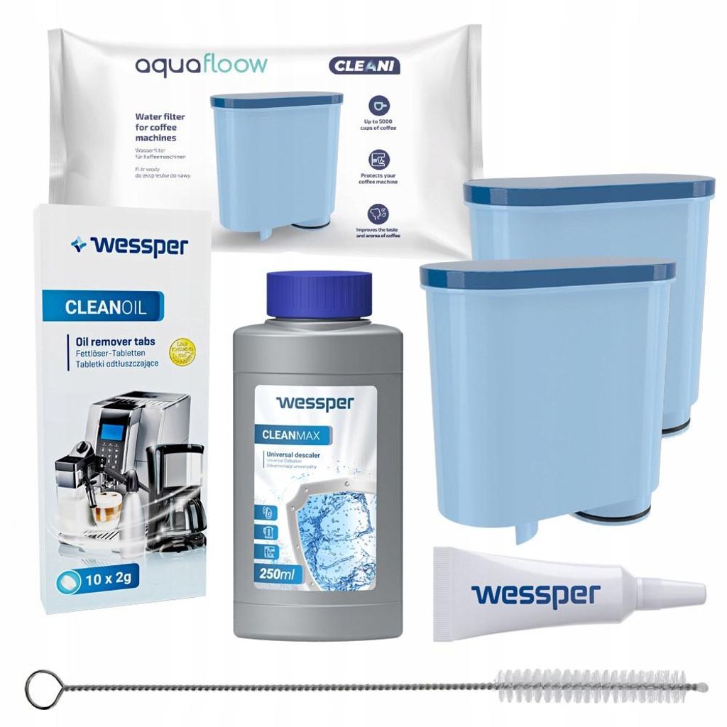 Aquafloow Pflegeset – 2x Wasserfilter + Reinigungstabletten Produktbild 