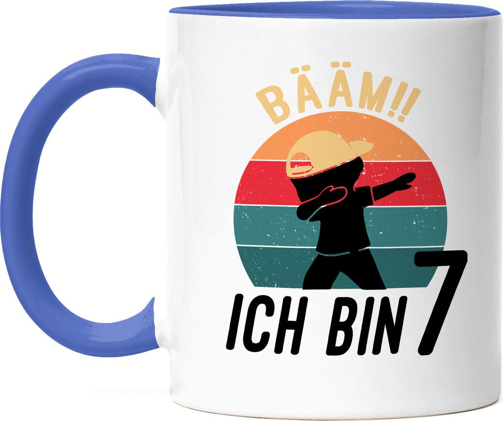 Dabbing Geburtstagstasse 7 Jahre Jungs 7. Geburtstag Lustig Tasse Blau Jungen Sieben