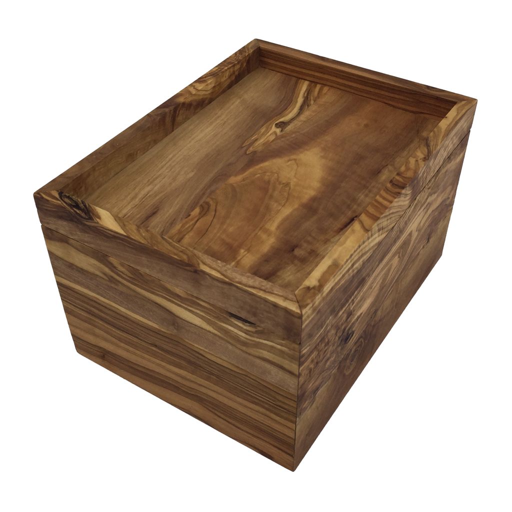 Aufbewahrungsbox "My Stuff" Rechteckige Olivenholz-Box mit Deckel als Ablage