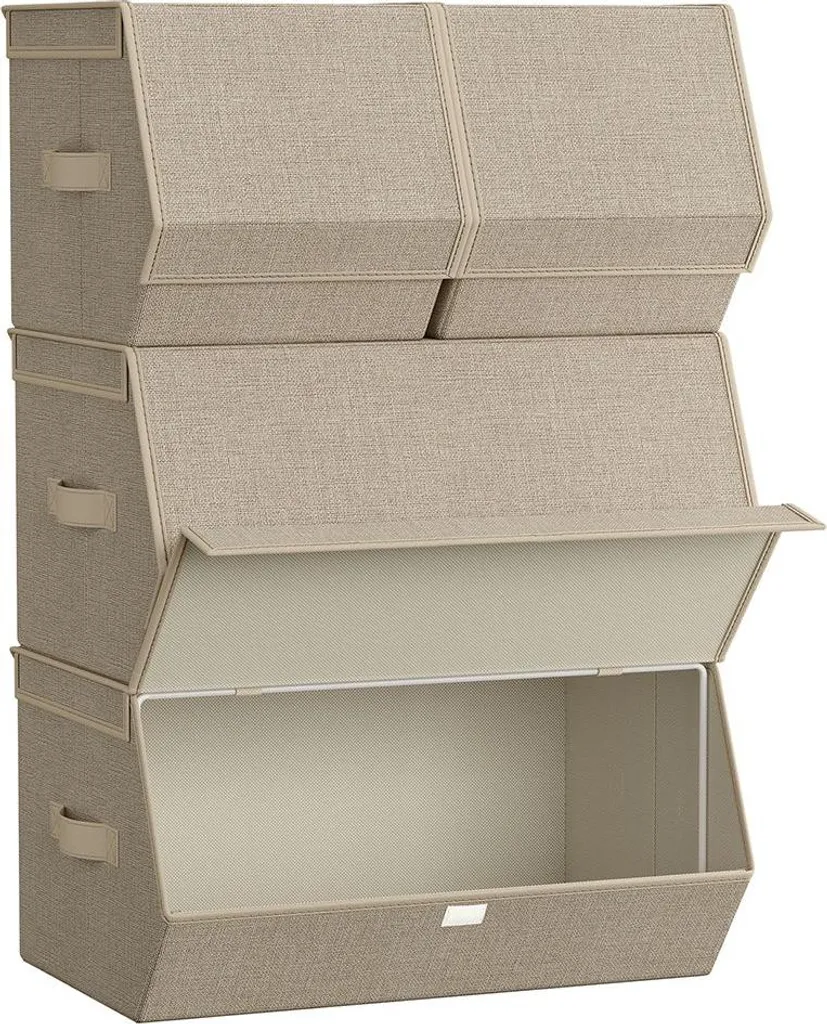 Boîte de rangement pour dressing et bureau beige sable magnétique