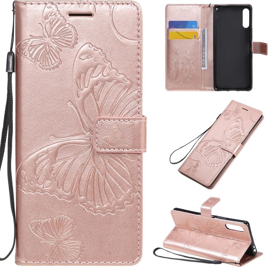 Mobigear Butterfly Sony Xperia L4 Hülle Klapphülle Geldbörse - Roségold