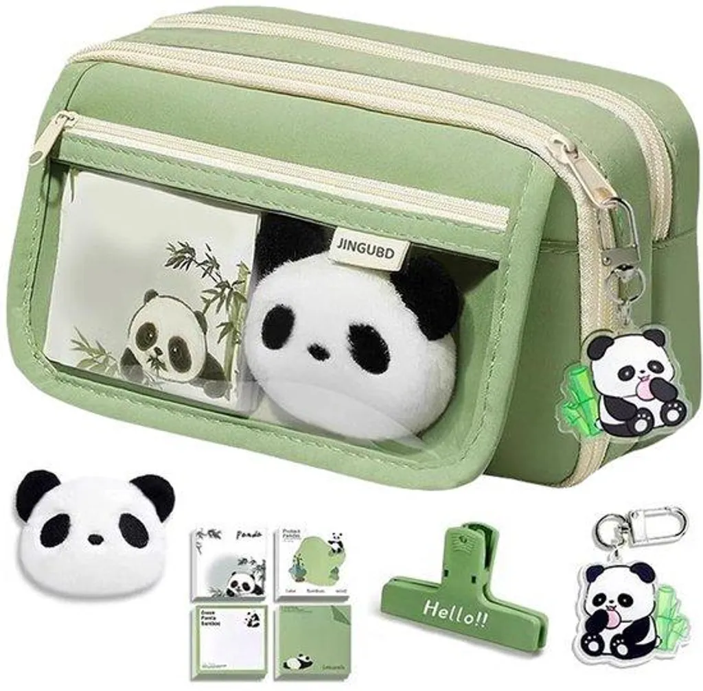 Trousse de bureau panda grande capacité pour stylos et papeterie