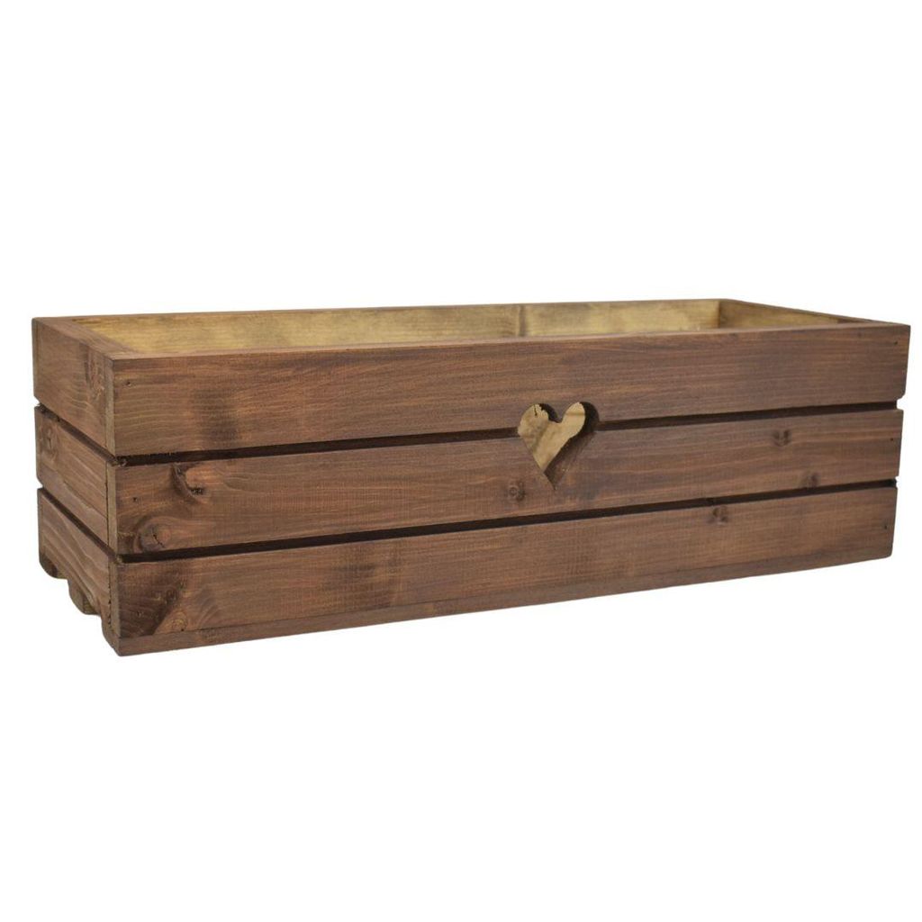 Holzkasten aus massivem Holz - braun 50 cm Produktbild 