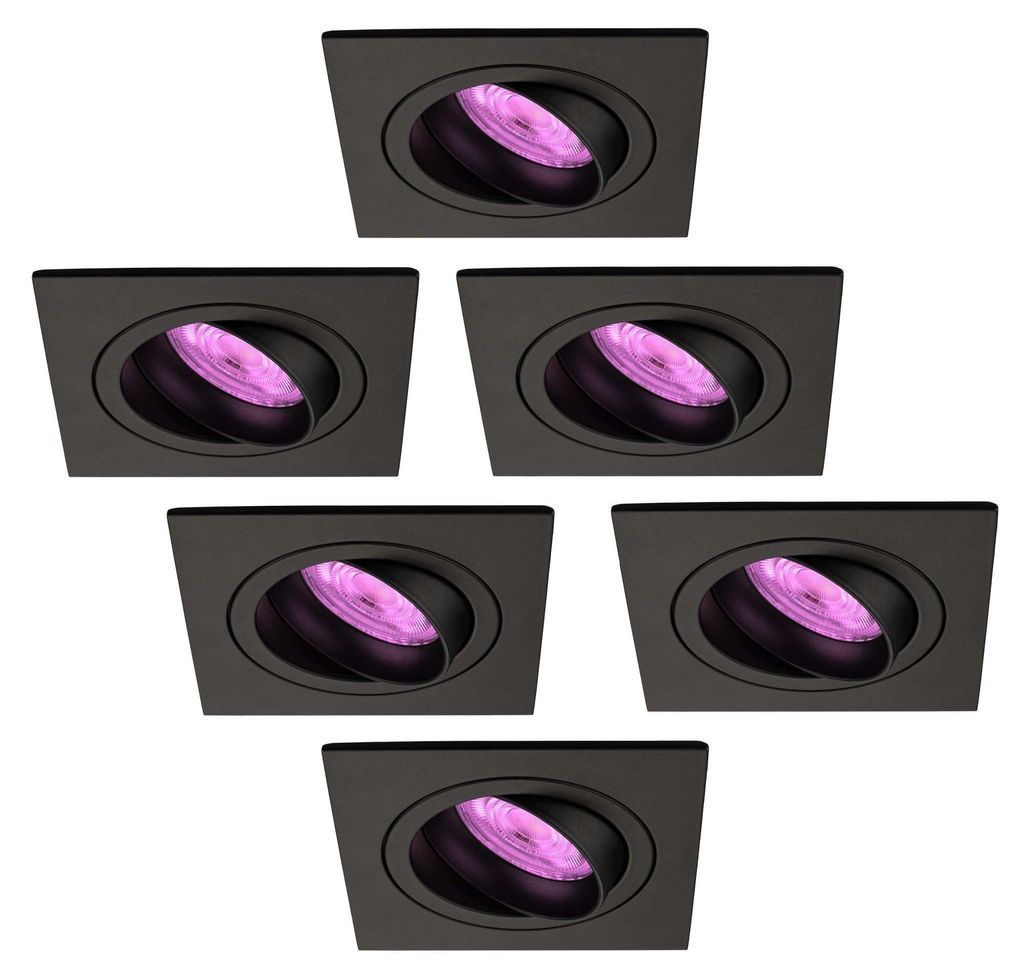 Ledvion lot de 6 spot encastre LED noir RGB dimmable WiFi Image du produit 